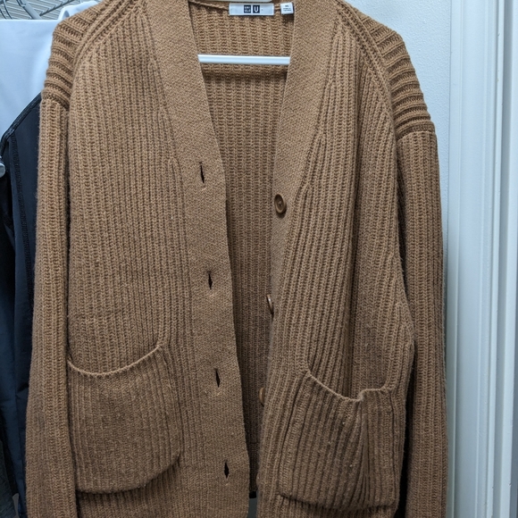 Uniqlo U Premium Lambswool Ribbed Long-Sleeve Cardigan - Picture 2 of 6